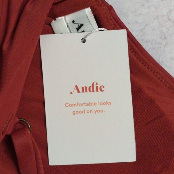 NWT Andie Tahiti Top Chili Pepper Comfortable Adjustable V-Neck Bikini S - Picture 8 of 9